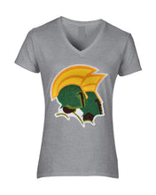 Load image into Gallery viewer, Norfolk State University B.P.E. Embroidered Chenille Ladies Fit V-neck T-shirt
