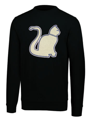 Zeta Phi Beta Chenille Zee White Cat Embroidered Pullover Sweatshirt Unisex Fit