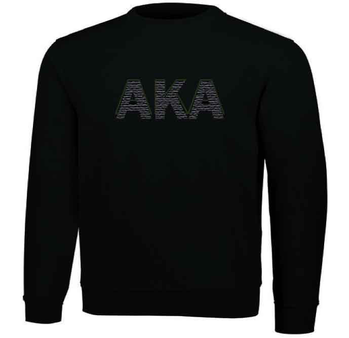 AKA Embroidered Greek Letter Tone on Tone Pullover | Sweatshirt