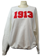 Load image into Gallery viewer, DST 1913 Chenille Black Ladies Crew Neck Sweatshirt
