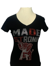 Load image into Gallery viewer, ΔΣΘ DST Made Strong V-Neck Rhinestone Tee
