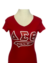 Load image into Gallery viewer, ΔΣΘ V-Neck Glitter Tee
