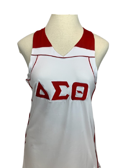 ΔΣΘ Embroidered Dry Fit Tank White