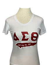 Load image into Gallery viewer, ΔΣΘ V-Neck Glitter Tee
