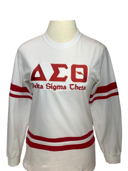 ΔΣΘ Long Sleeve Embroidered Cotton Jersey