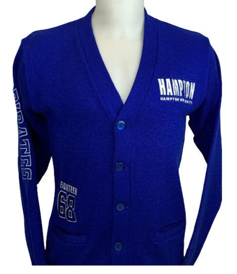 Hampton University Embroidered Varsity Sweater | Cardigan