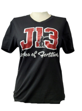 Load image into Gallery viewer, DST J-13 Glitter Tee V-Neck Black
