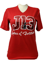 Load image into Gallery viewer, DST J-13 Glitter Tee V-Neck Black
